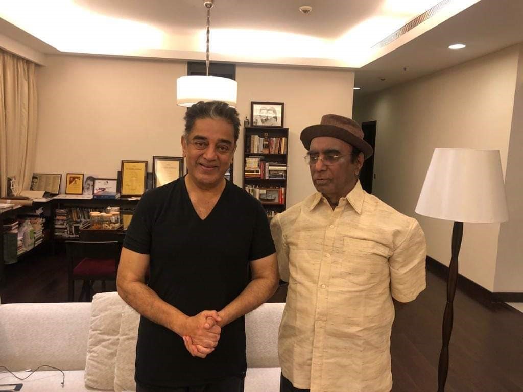 Prof CMKR with Veteran Actor and Makkal Nethi Maiyam President Kamalhassan